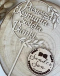 Cake Topper Komunia OBRĘCZ Z LIŚĆMI 